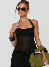 Finesse Halter Top Black