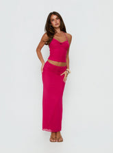Jailon Ruched Maxi Skirt Guava