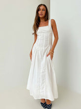 Mariette Panelled Midi Dress White