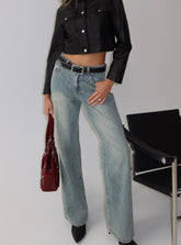 Echo Park High Rise Straight Leg Jeans Vintage Wash