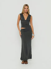Evelen Thick Strap Maxi Dress Grey
