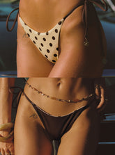 Glora Reversible Tie Side Bikini Bottoms Yellow Polka Dot