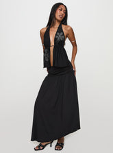 Gezabele Asymmetrical Maxi Skirt Black