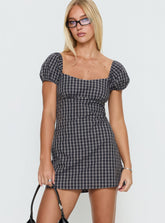 Sorynna Short Sleeve Playsuit Navy Check