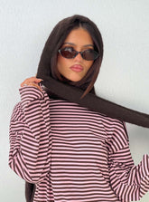 Yvetta Fluffy Scarf Brown