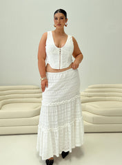 Buttacupe Lace Maxi Skirt White Curve