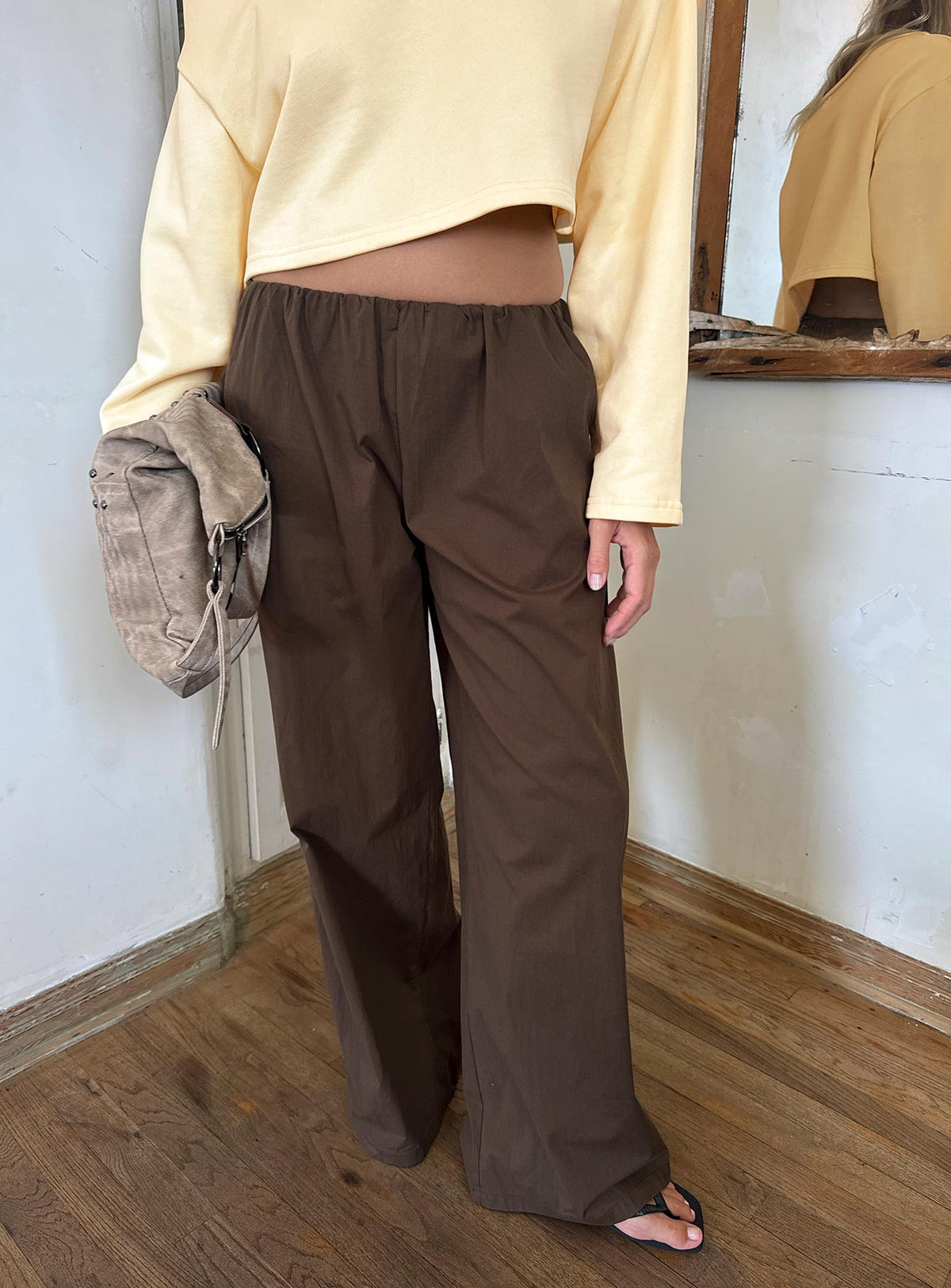 Lunea Concealed Waistband Pants Brown