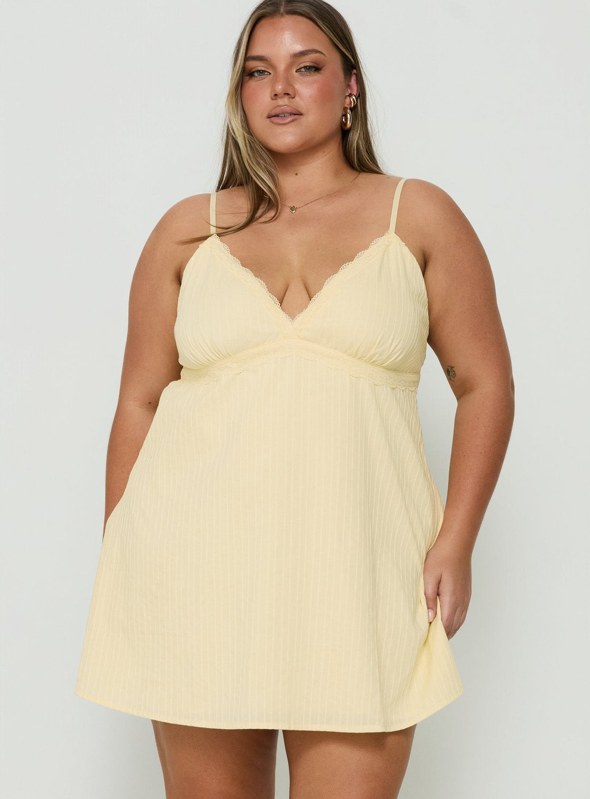 Lunya Mini Dress Lemon Curve