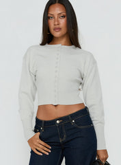 Emerina Cinched Button Down Cardigan Grey
