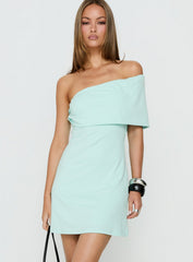 Laurencia One Shoulder Mini Dress Turquoise