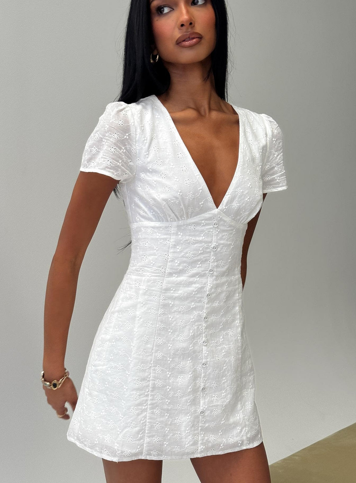 Loveliness Romper White Anglaise