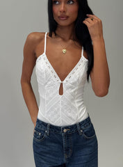 Nerisse Keyhole Bodysuit White