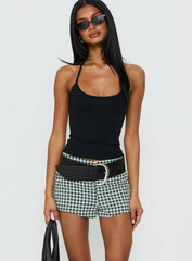 Sarajane Seer Sucker Shorts Blue Check