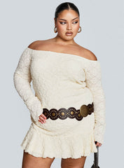 Vancesca Off Shoulder Long Sleeve Mini Dress Curve
