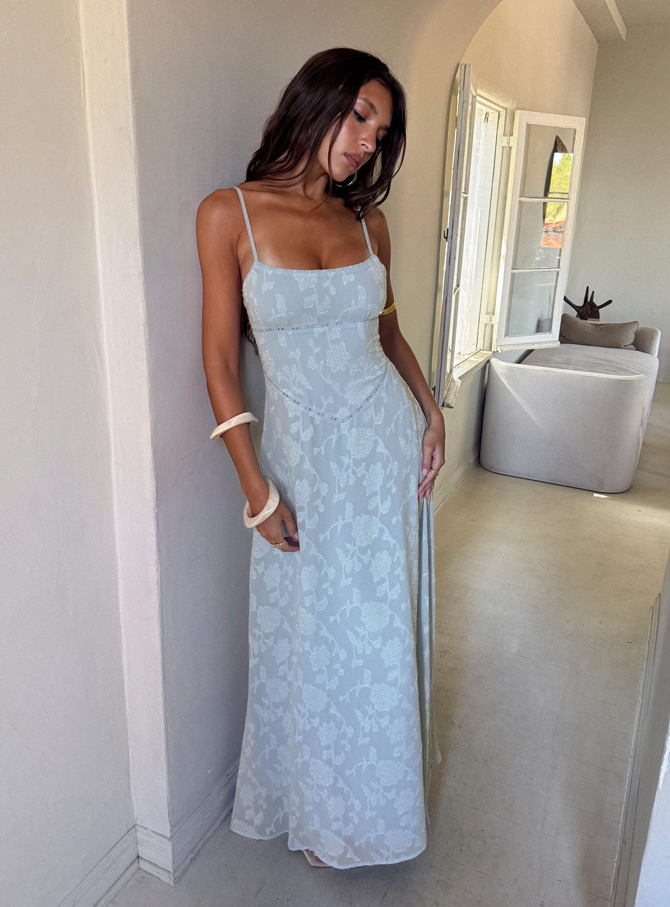 South Of France Maxi Dress Blue Petite