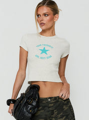 Your Favourite Girl Graphic Baby Tee Grey Marle
