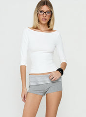 Susana Foldover Micro Shorts Grey Stripe