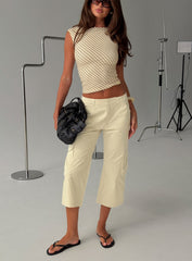 Indee Cropped Cargo Pants Beige