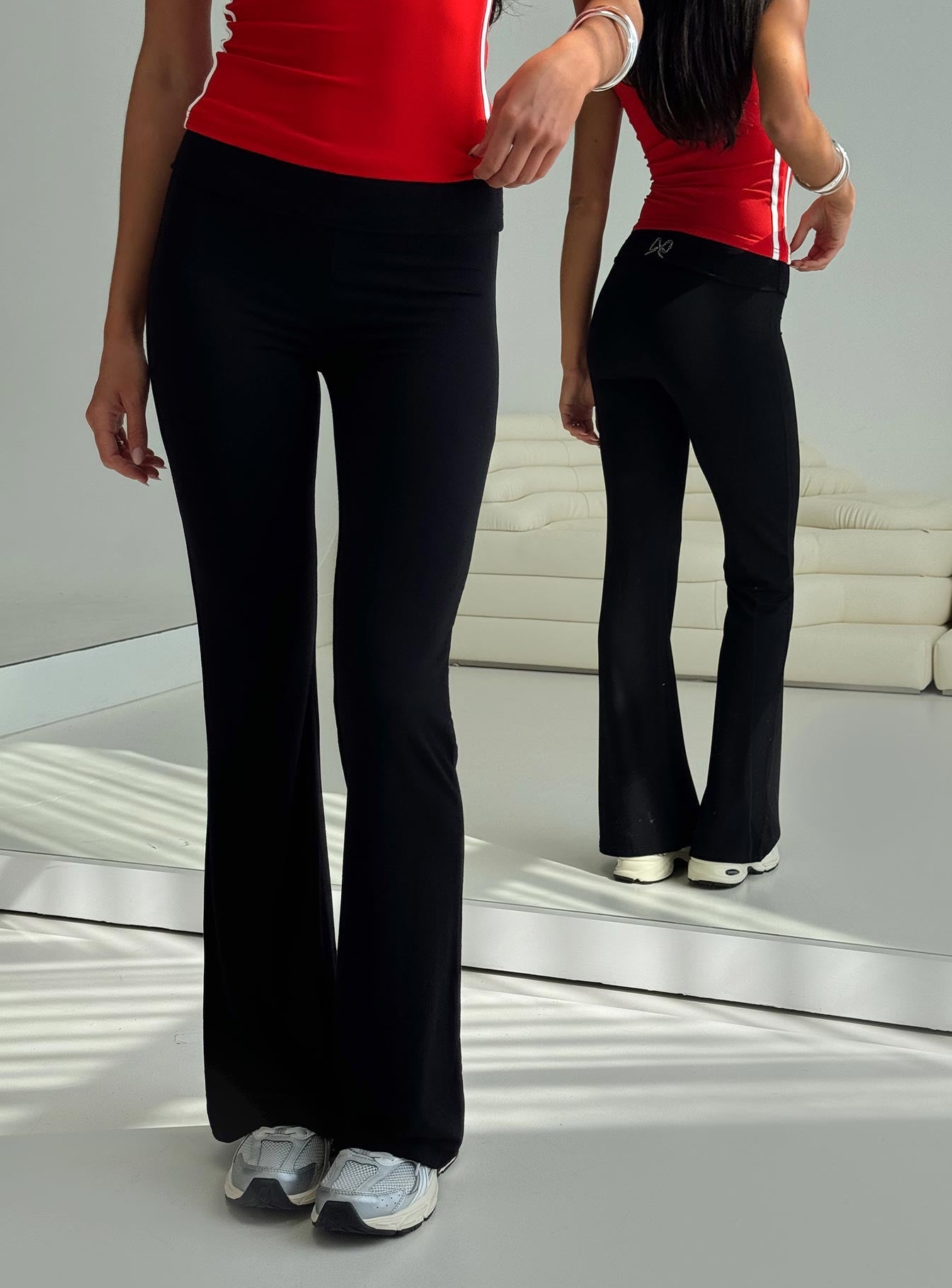 Cherize Ribbon Stitch Pant Black