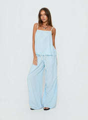 Nolei Contrast Pants Set Blue / White