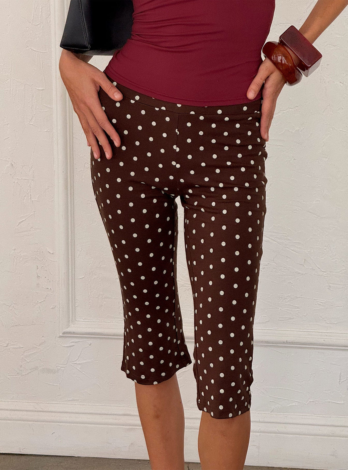 Samaira Capri Pant Brown Polka Dot