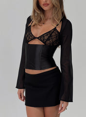 Bolda Long Sleeve Corset Top Black