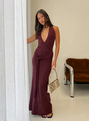 So Major Draped A-Line Maxi Dress Plum