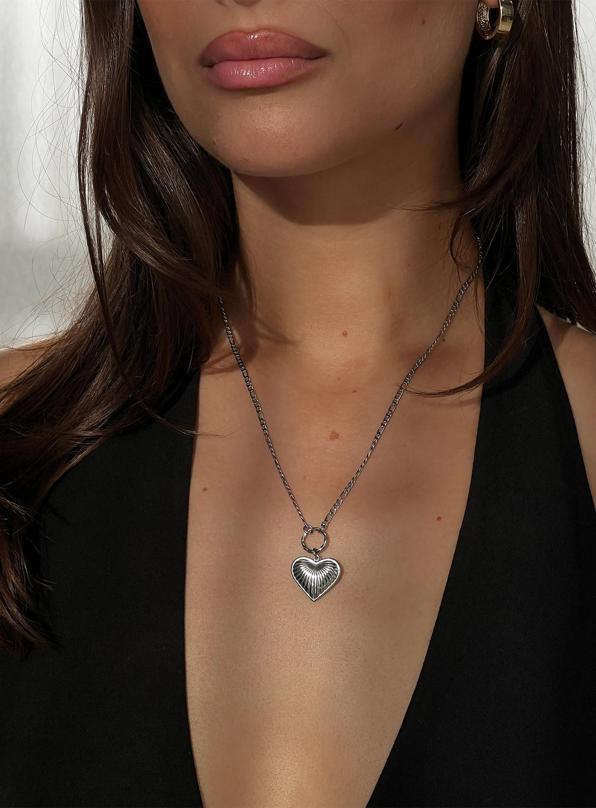Honey Haze Stainless Silver Pendant Necklace Silver
