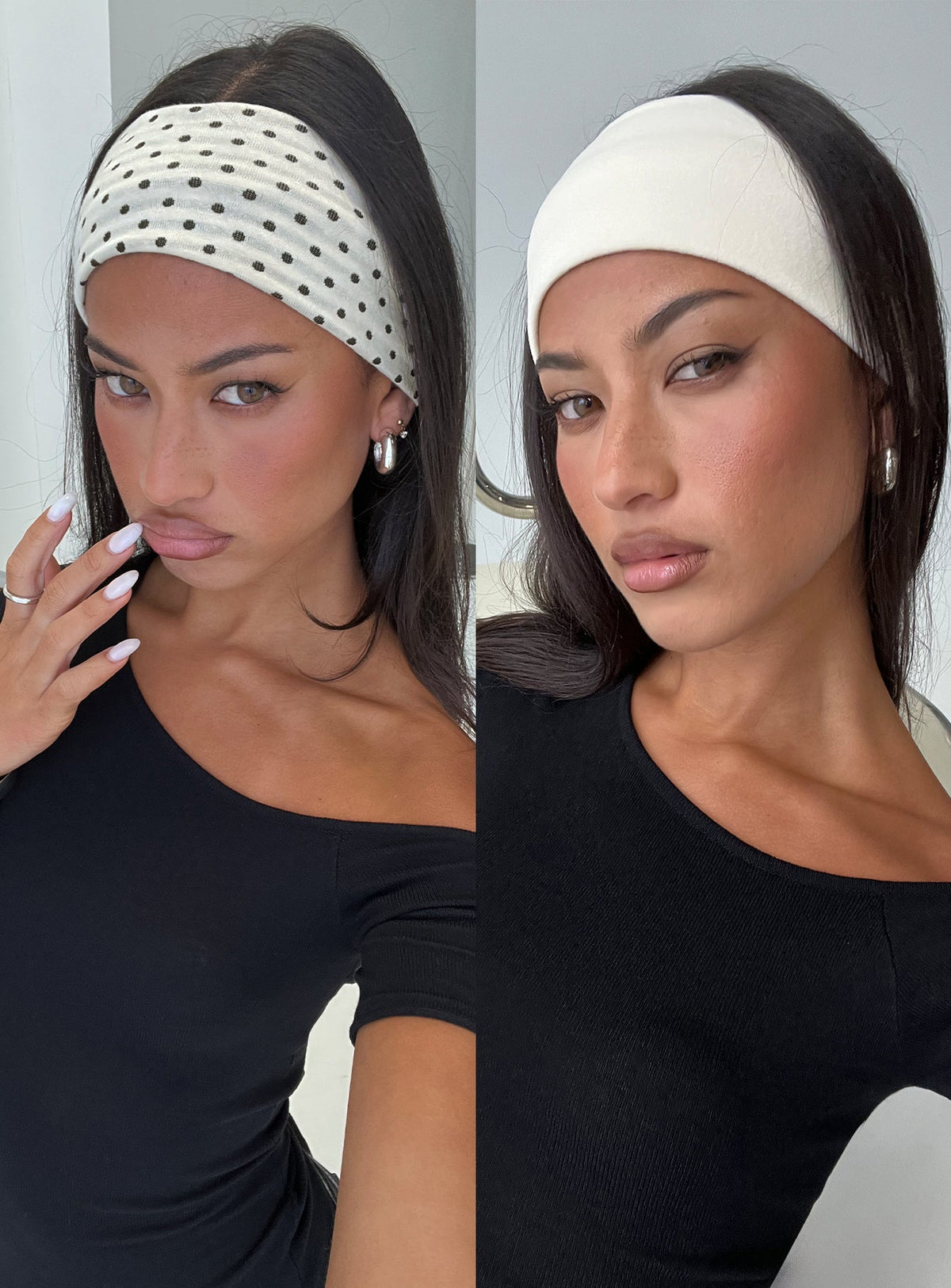 The Juney Headband Pack White Polka Dot