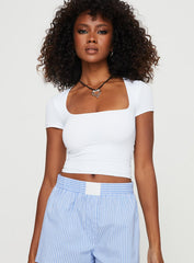 Back In Time Short Sleeve Top White