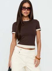 Lights Low Contrast Trim Top Chocolate / Beige