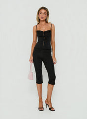 Maralyne Satin Corset Top Black