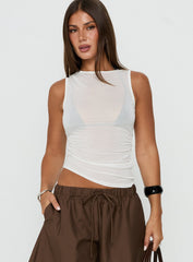 Hopeful Romantic Semi-Sheer Tank Top White