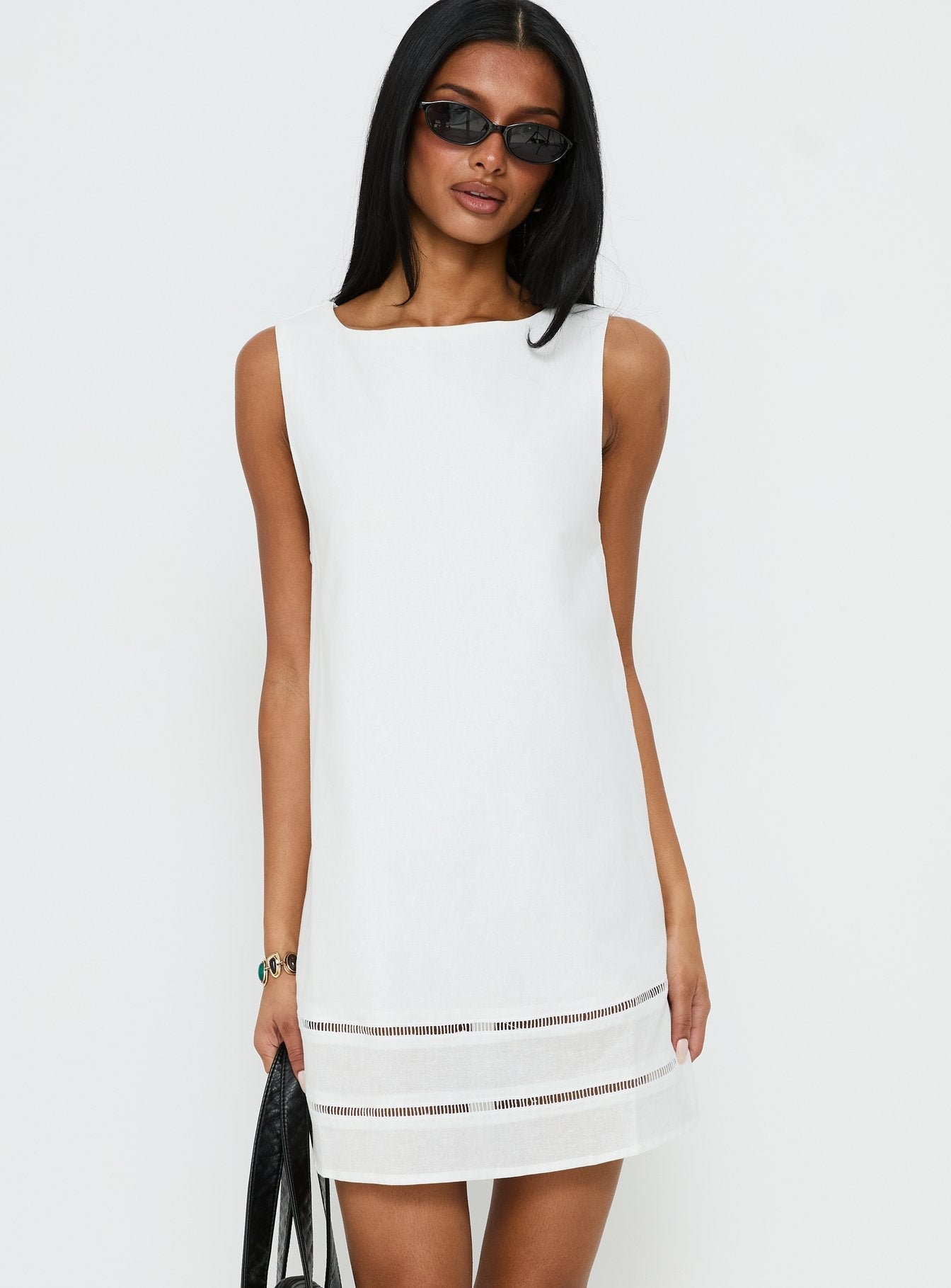 Haily Babydoll Mini Dress White