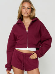 Zellah Double Ended Zipper Hoodie Cherry