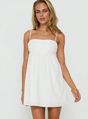 Naylani Embroidered Mini Dress White