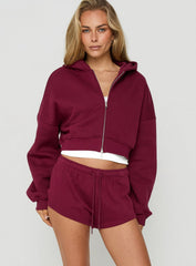 Quinncy Low Rise Sweat Shorts Cherry