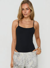 Daily Define Thin Strap Low Back Bodysuit Black