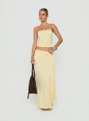 Aymee Tie Detail Maxi Skirt Yellow