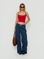Wilah Knit Tank Top Red