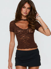 Giallo Lace Top Chocolate