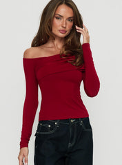 Sedonia Gathered Wrap Top Red
