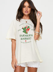 Local Produce Oversized Tee White