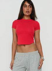 Peloma Saddle Hem Jersey Tee Red