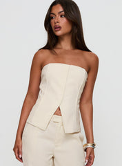 Lavish Living Strapless Top Cream