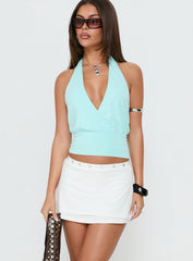 Esperia Button Layered Mini Skirt White
