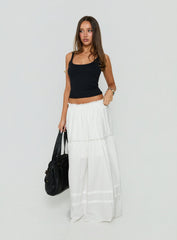 Meanna Tiered Maxi Skirt White
