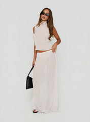 Ford Maxi Skirt White / Red Polka Dot