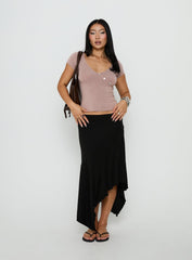 Futura Asymmetrical Midi Skirt Black