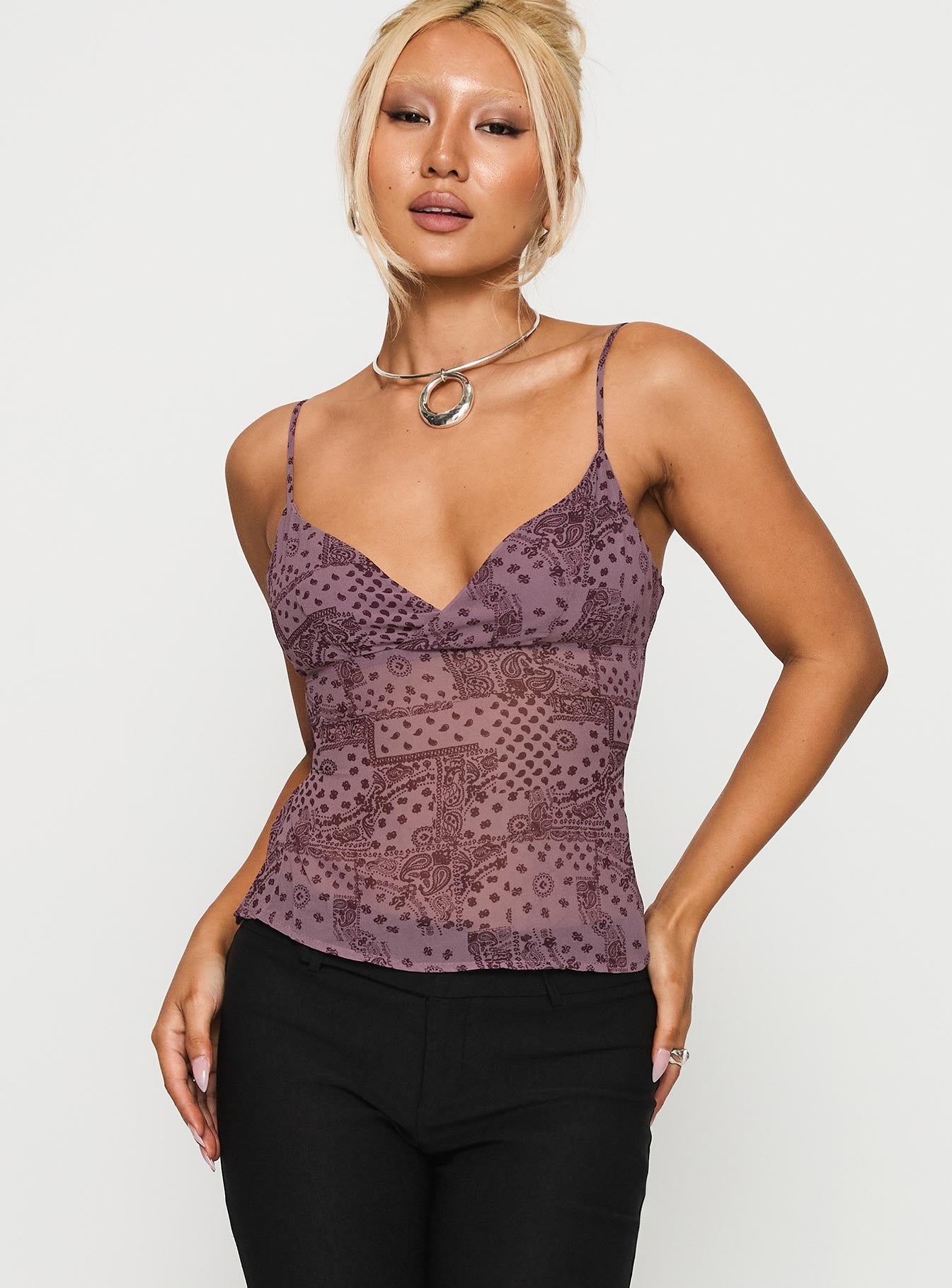 Thank The Angels Backless Top Purple
